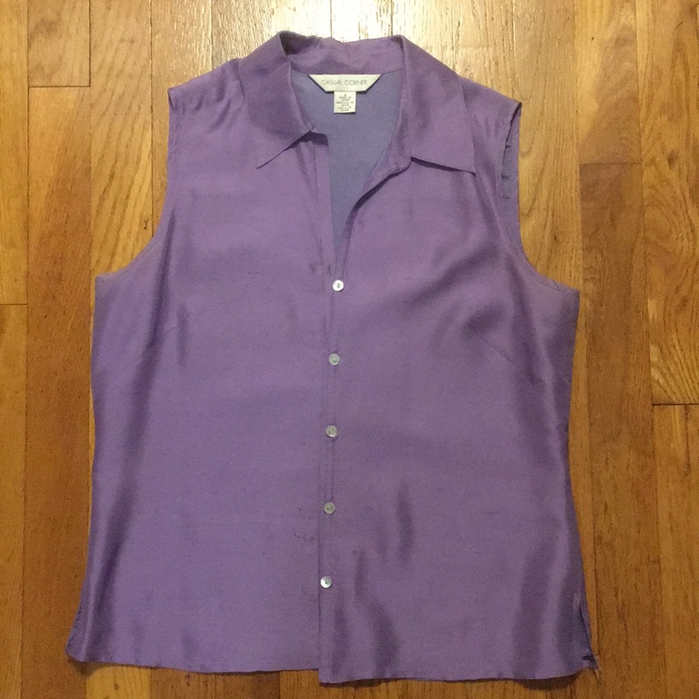 Casual corner silk sleeveless blouse size 6